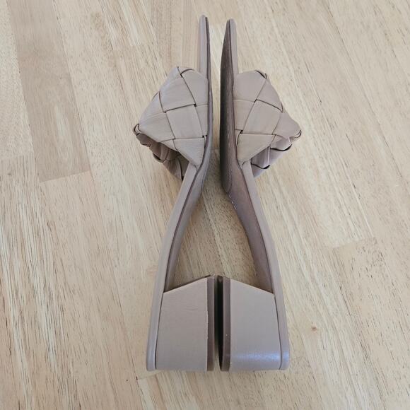 Vince Camuto Semtera Woven-Strap Nude Sandal Mule Heels Size 8.5 M - Picture 5 of 9